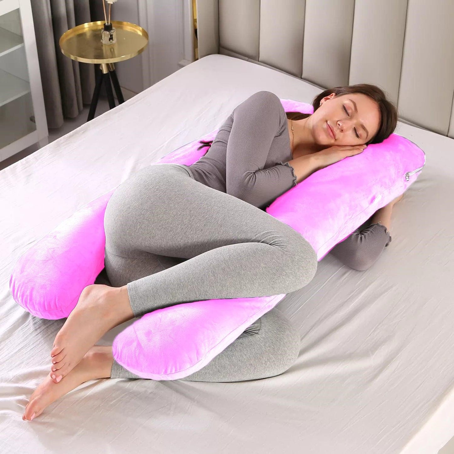 Almohada en Forma de U de Cuerpo Entero: Suavidad y Confort Absoluto